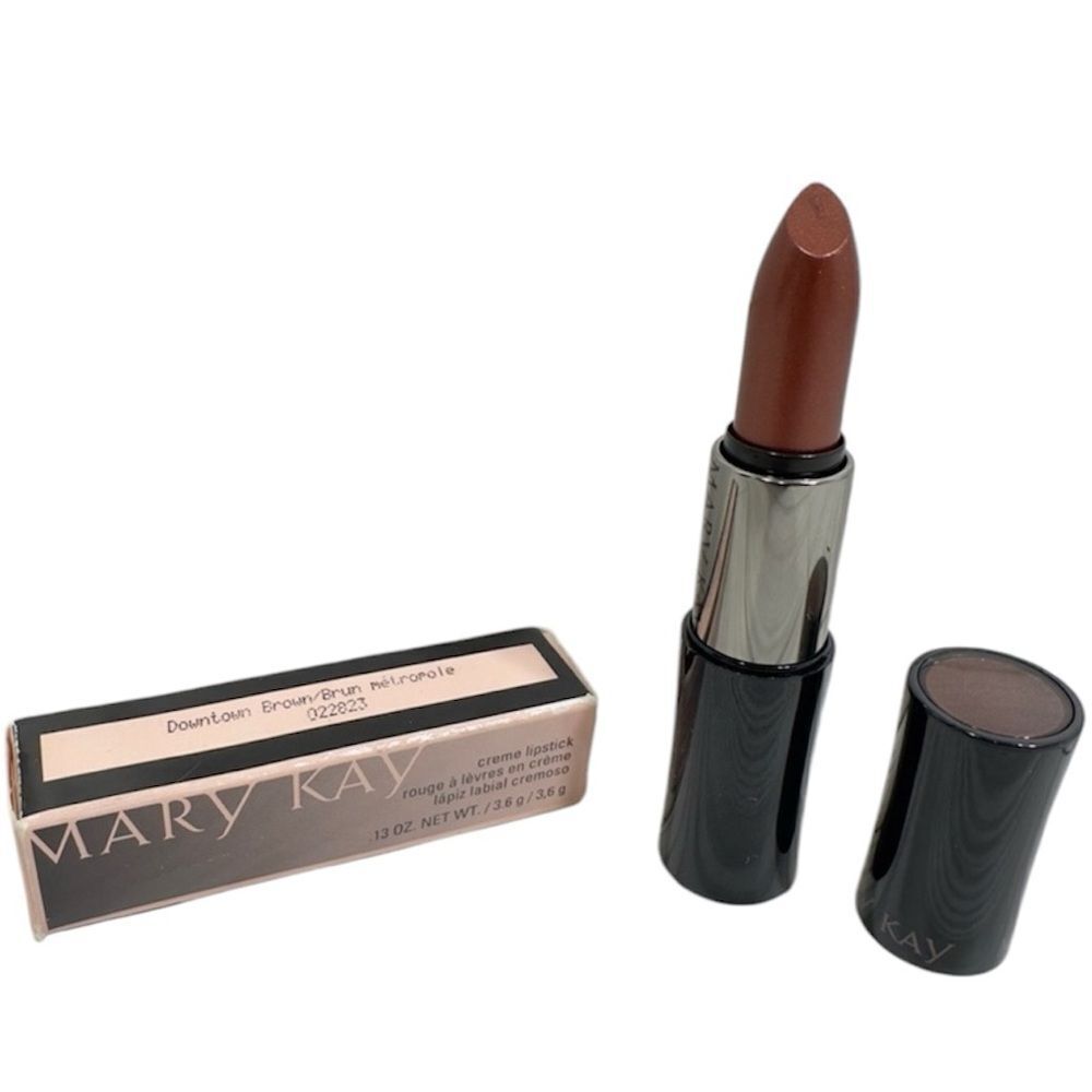 DISCONTINUED‎ MARY KAY LONG WEARING DOWNTOWN BROWN CREME LIPSTICK NIB .13OZ